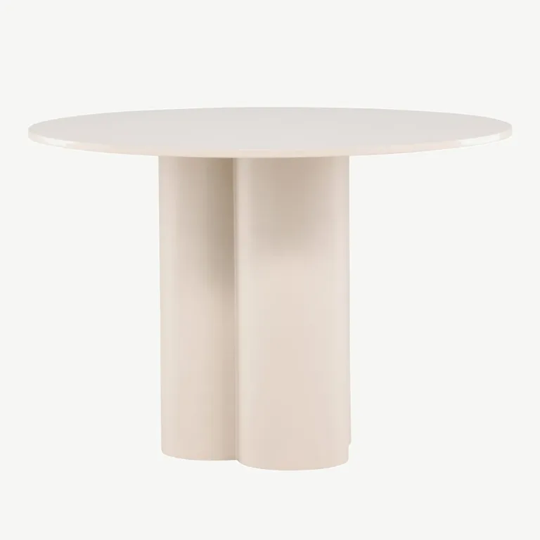 Olivia ümmargune söögilaud, beež, Ø110 cm (MDF) - 61130-102