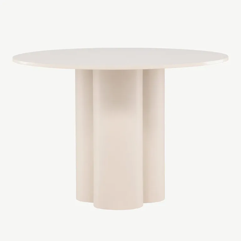 Olivia ümmargune söögilaud, beež, Ø110 cm (MDF) - 61130-102