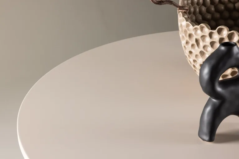 Olivia ümmargune söögilaud, beež, Ø110 cm (MDF) - 61130-102