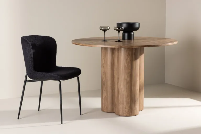 Ümmargune pruun söögilaud Olivia, ø110 cm (MDF) - 61130-125