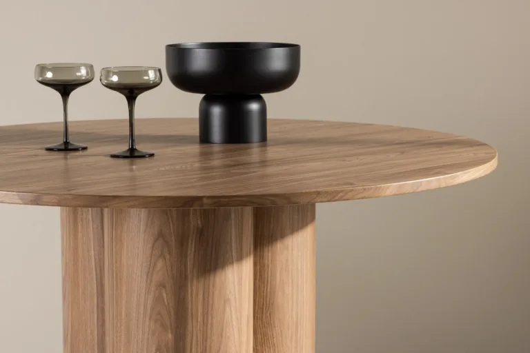 Ümmargune pruun söögilaud Olivia, ø110 cm (MDF) - 61130-125