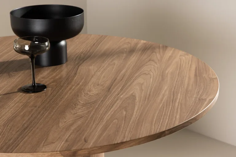 Ümmargune pruun söögilaud Olivia, ø110 cm (MDF) - 61130-125