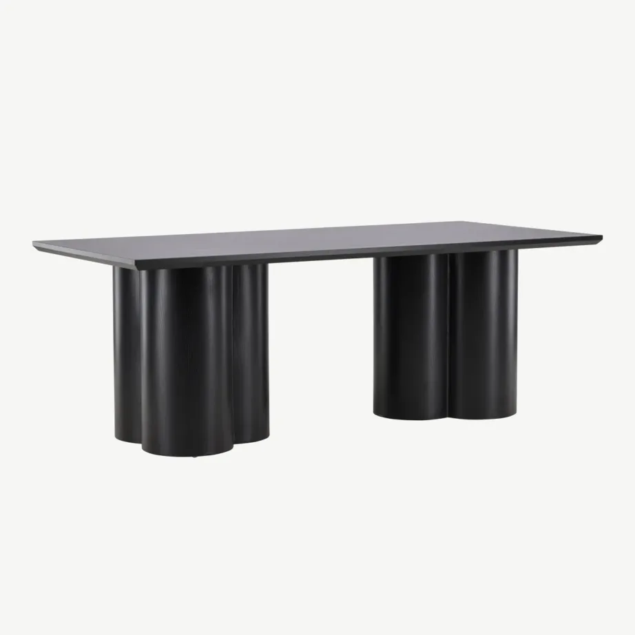 Must MDF-ist Olivia söögilaud, 210 × 100 cm, kandiline lauaplaat, 61131-100