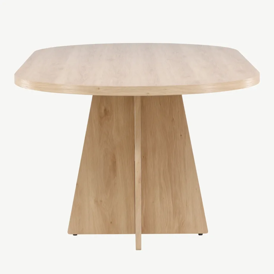 Bootcut ovaalne söögilaud, Skandinaavia stiilis, looduslik MDF, 230×115 cm, 61134-130 – 2