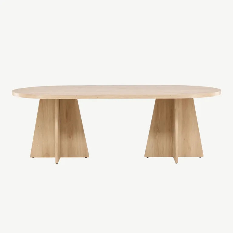 Bootcut ovaalne söögilaud, Skandinaavia stiilis, looduslik MDF, 230x115 cm - 61134-130