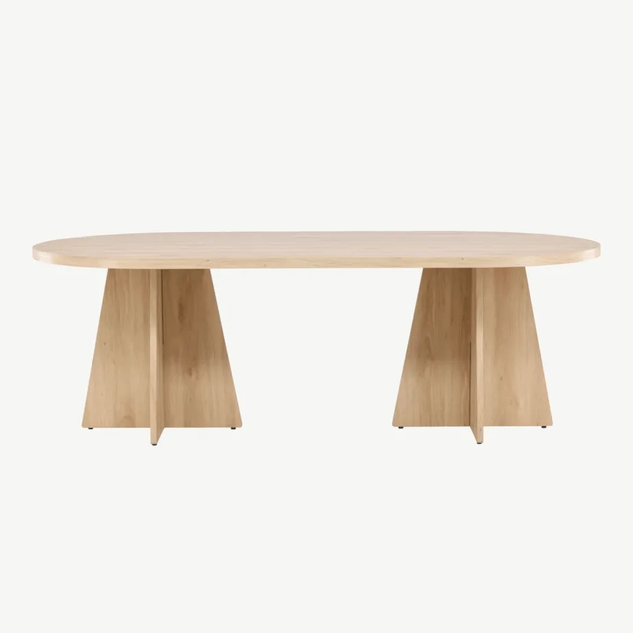 Bootcut ovaalne söögilaud, Skandinaavia stiilis, looduslik MDF, 230×115 cm, 61134-130 – 4