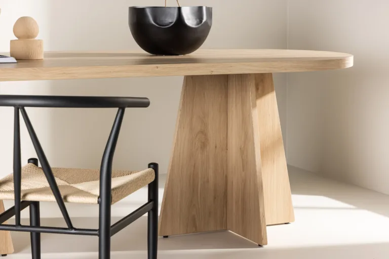 Bootcut ovaalne söögilaud, Skandinaavia stiilis, looduslik MDF, 230x115 cm - 61134-130