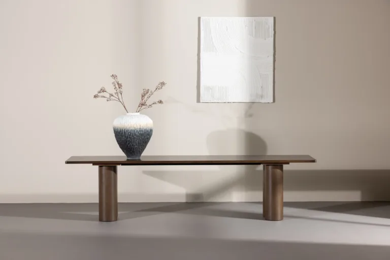 Mokkatooni MDF-ist Olivia söögilaua pink, 180 × 40 × 45 cm - 61137-125