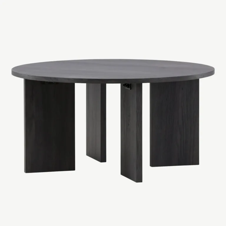 Ümmargune must MDF-diivanilaud Askeröni (ø80 cm, FSC-sertifikaadiga) - 61143-100