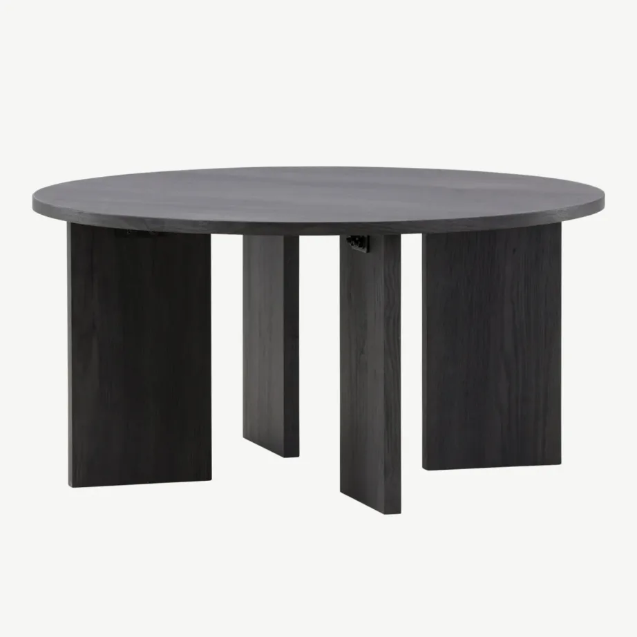 Ümmargune must MDF-diivanilaud Askeröni (ø80 cm, FSC-sertifikaadiga), 61143-100 – 3