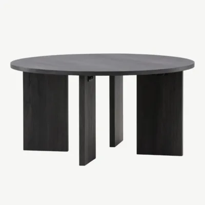 Ümmargune must MDF-diivanilaud Askeröni (ø80 cm, FSC-sertifikaadiga) - 61143-100