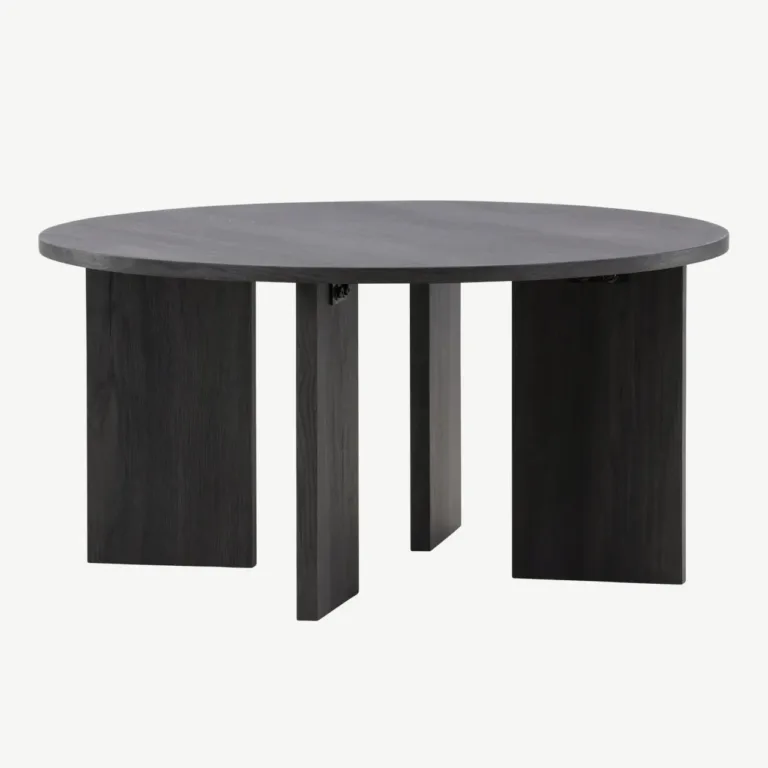 Ümmargune must MDF-diivanilaud Askeröni (ø80 cm, FSC-sertifikaadiga) - 61143-100