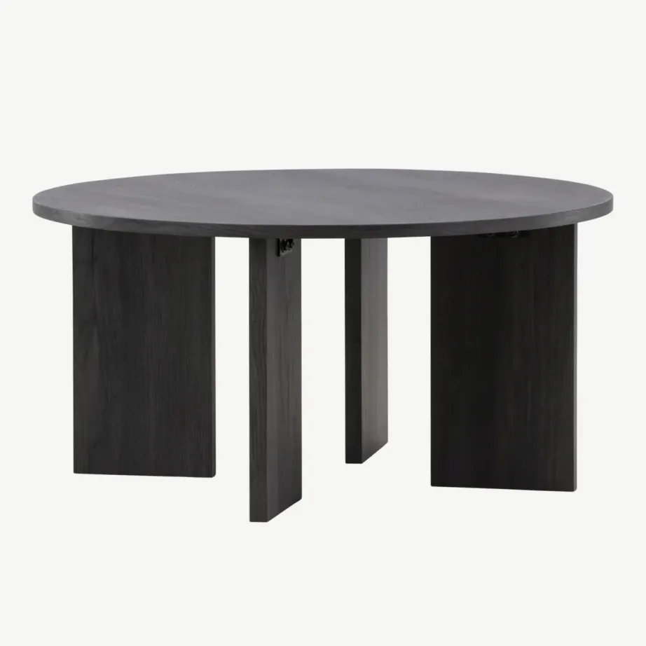 Ümmargune must MDF-diivanilaud Askeröni (ø80 cm, FSC-sertifikaadiga), 61143-100