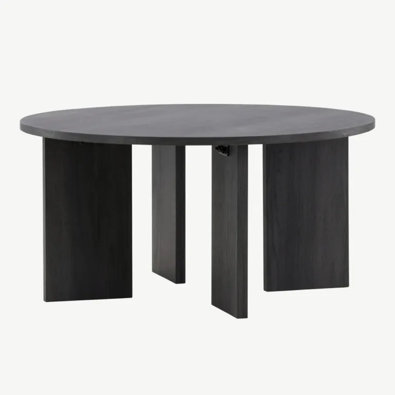 Ümmargune must MDF-diivanilaud Askeröni (ø80 cm, FSC-sertifikaadiga) - 61143-100