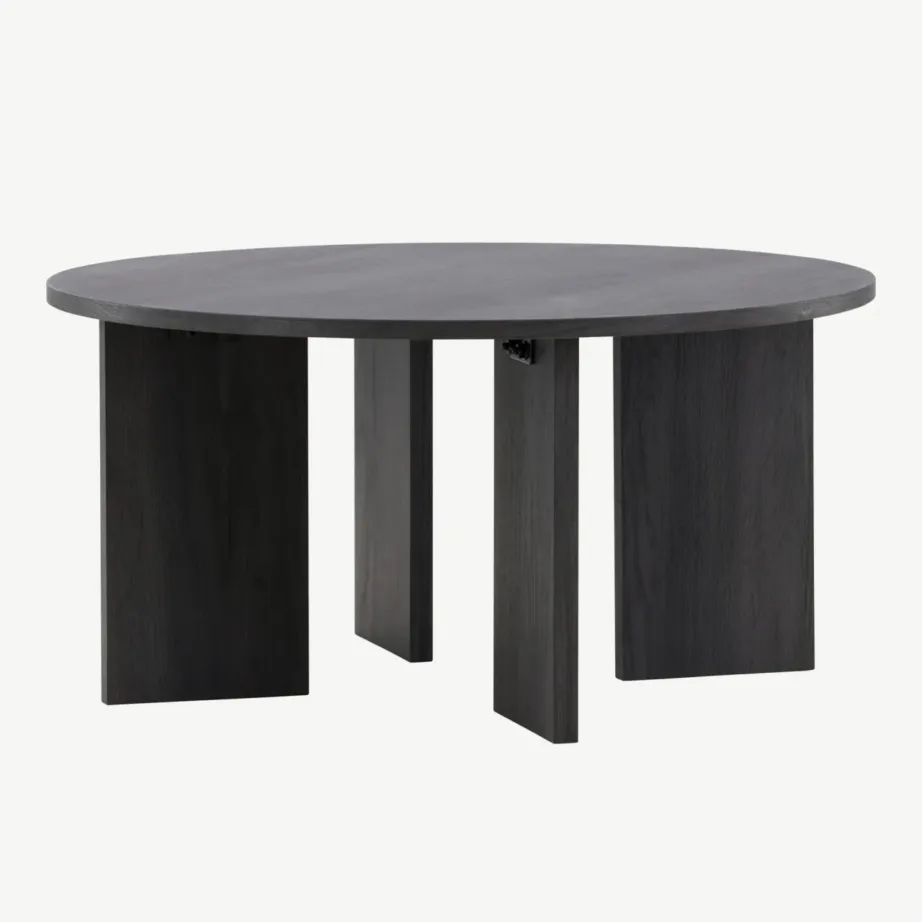 Ümmargune must MDF-diivanilaud Askeröni (ø80 cm, FSC-sertifikaadiga), 61143-100 – 5