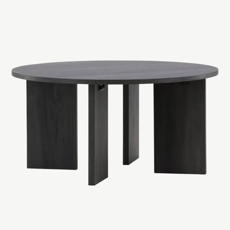 Ümmargune must MDF-diivanilaud Askeröni (ø80 cm, FSC-sertifikaadiga) - 61143-100
