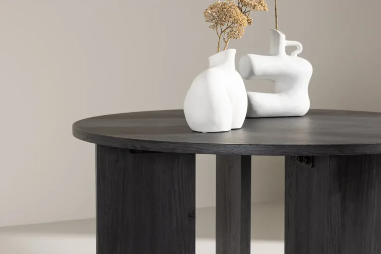 Ümmargune must MDF-diivanilaud Askeröni (ø80 cm, FSC-sertifikaadiga) - 61143-100