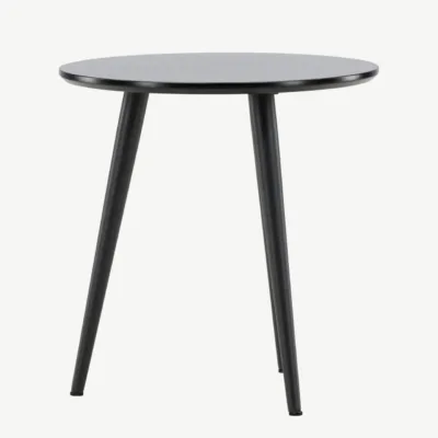 Minimalistlik must abilaud Askim – MDF ja teras, Ø48 cm - 61144-100