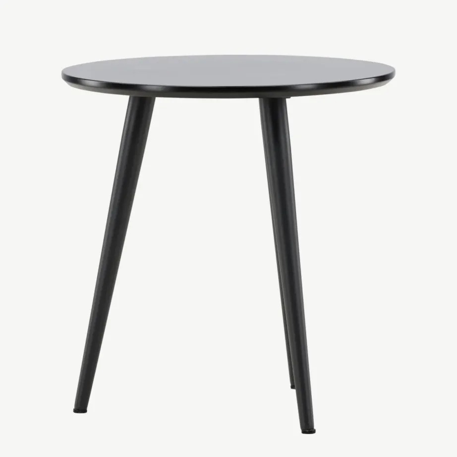 Minimalistlik must abilaud Askim – MDF ja teras, Ø48 cm, 61144-100