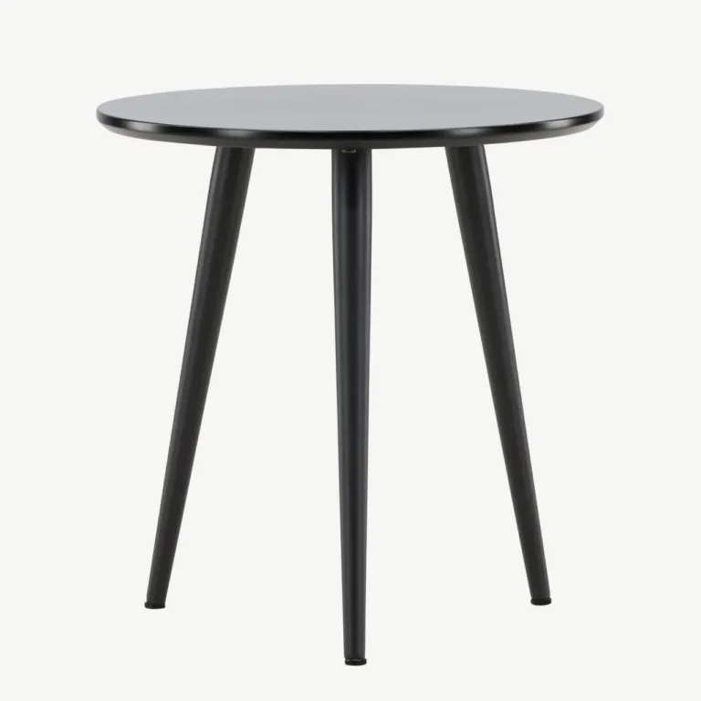 Minimalistlik must abilaud Askim – MDF ja teras, Ø48 cm - 61144-100