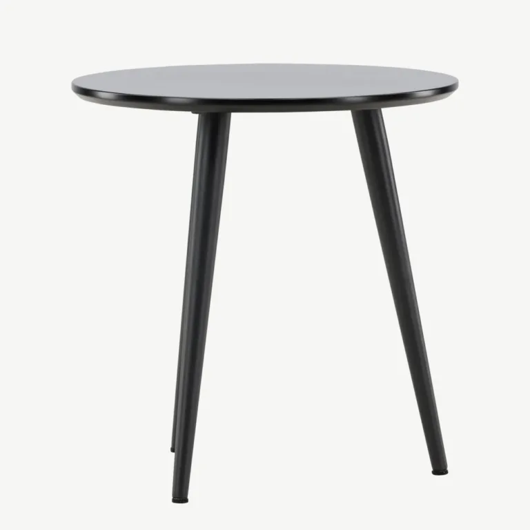 Minimalistlik must abilaud Askim – MDF ja teras, Ø48 cm - 61144-100