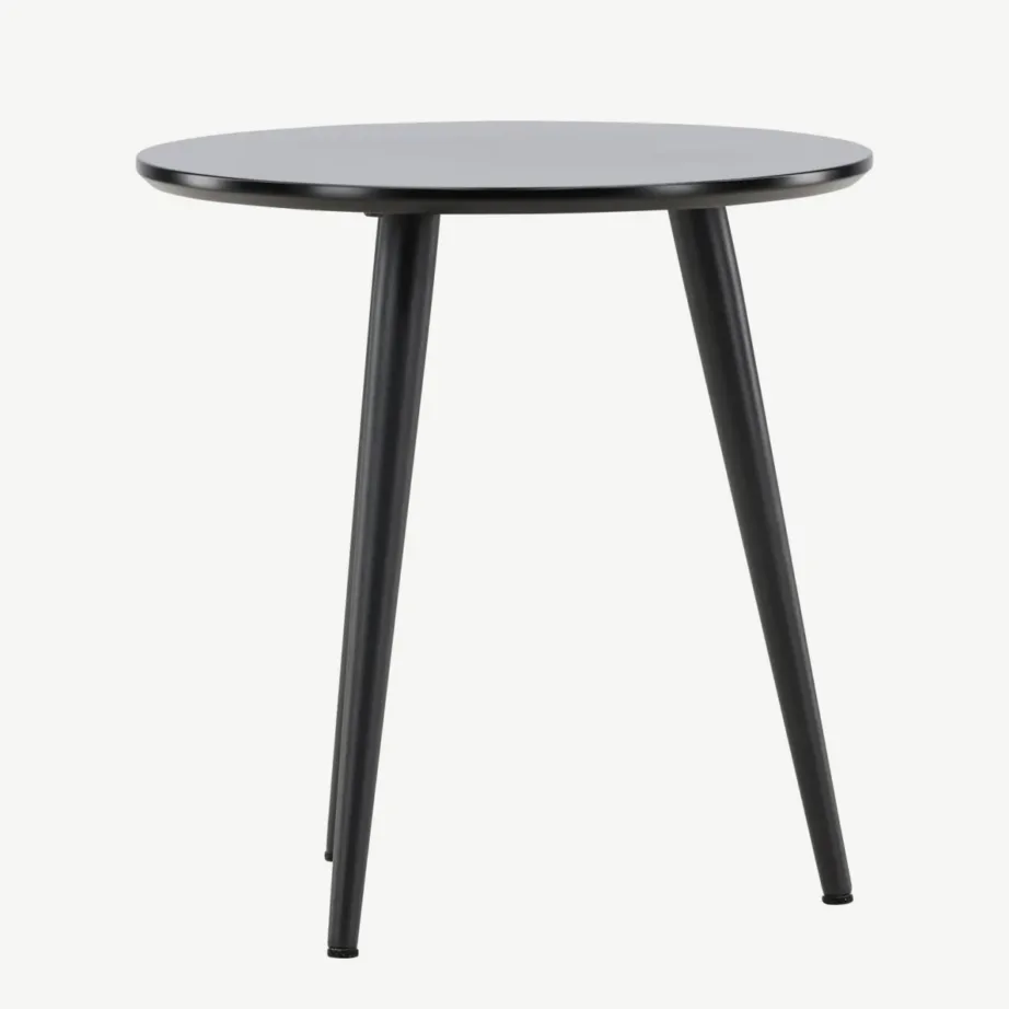 Minimalistlik must abilaud Askim – MDF ja teras, Ø48 cm, 61144-100 – 3