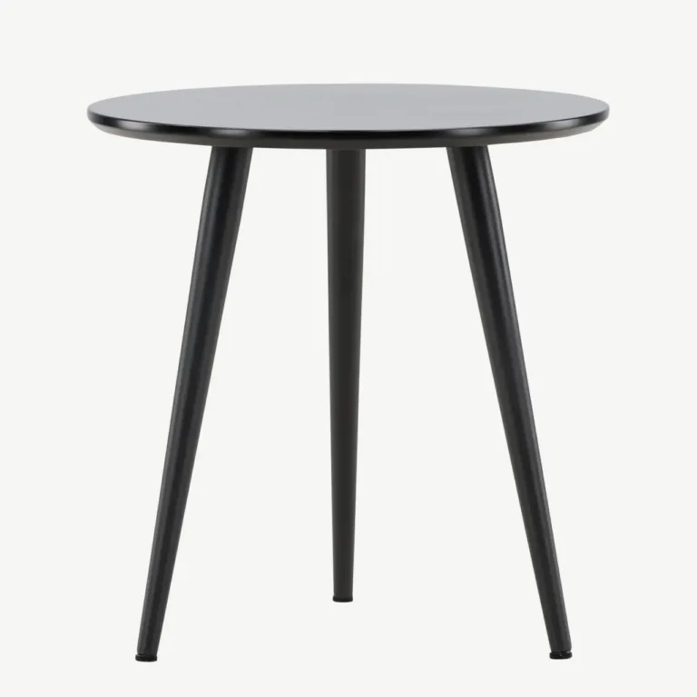 Minimalistlik must abilaud Askim – MDF ja teras, Ø48 cm - 61144-100