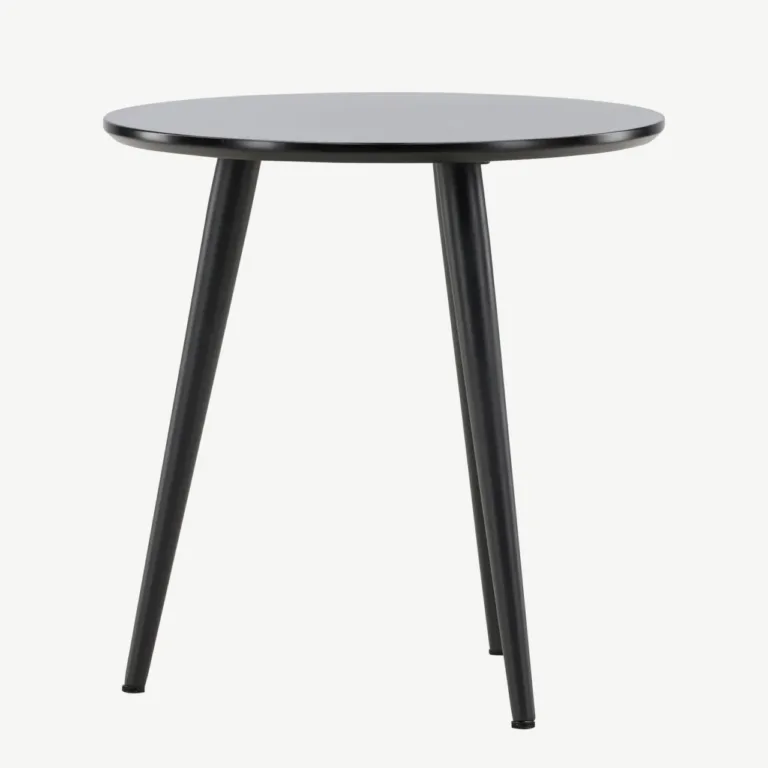 Minimalistlik must abilaud Askim – MDF ja teras, Ø48 cm - 61144-100