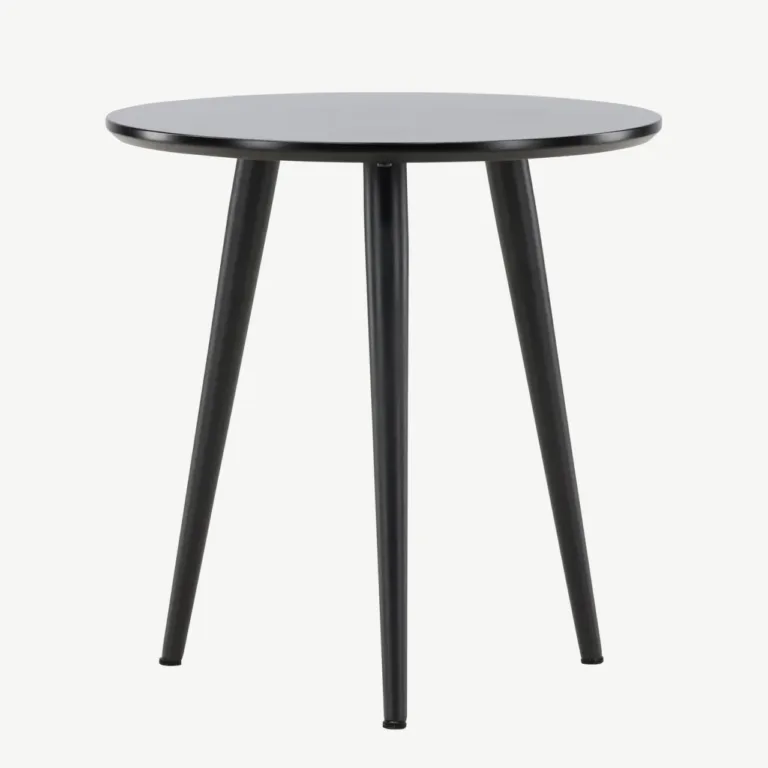 Minimalistlik must abilaud Askim – MDF ja teras, Ø48 cm - 61144-100
