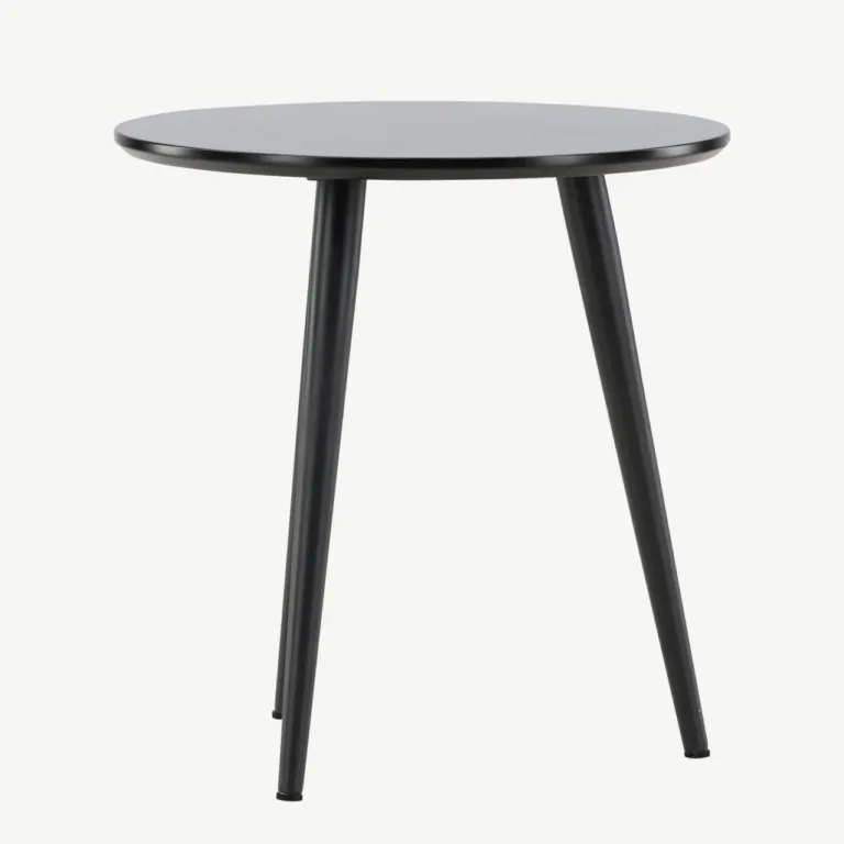 Minimalistlik must abilaud Askim – MDF ja teras, Ø48 cm - 61144-100
