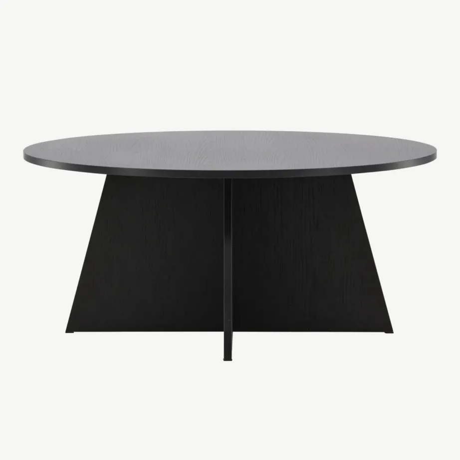 Must ümmargune diivanilaud Bootcut, Ø100 cm (MDF), 61145-100 – 2