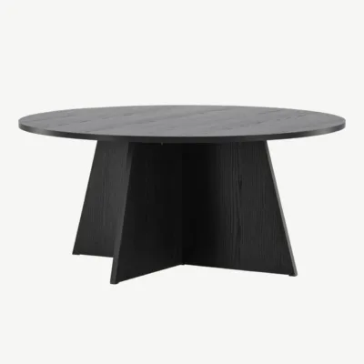 Must ümmargune diivanilaud Bootcut, Ø100 cm (MDF) - 61145-100