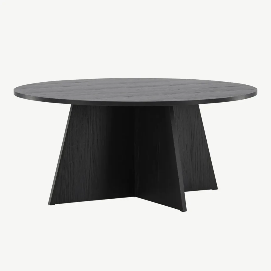 Must ümmargune diivanilaud Bootcut, Ø100 cm (MDF), 61145-100 – 3