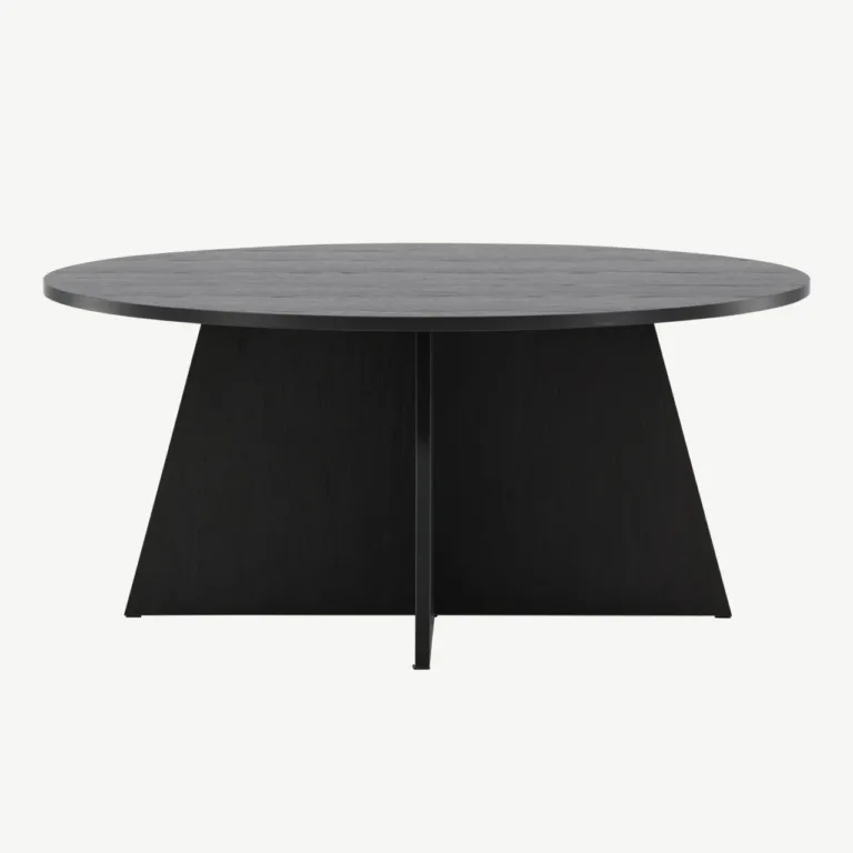 Must ümmargune diivanilaud Bootcut, Ø100 cm (MDF) - 61145-100