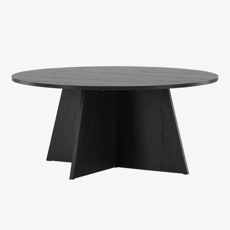 Must ümmargune diivanilaud Bootcut, Ø100 cm (MDF) - 61145-100
