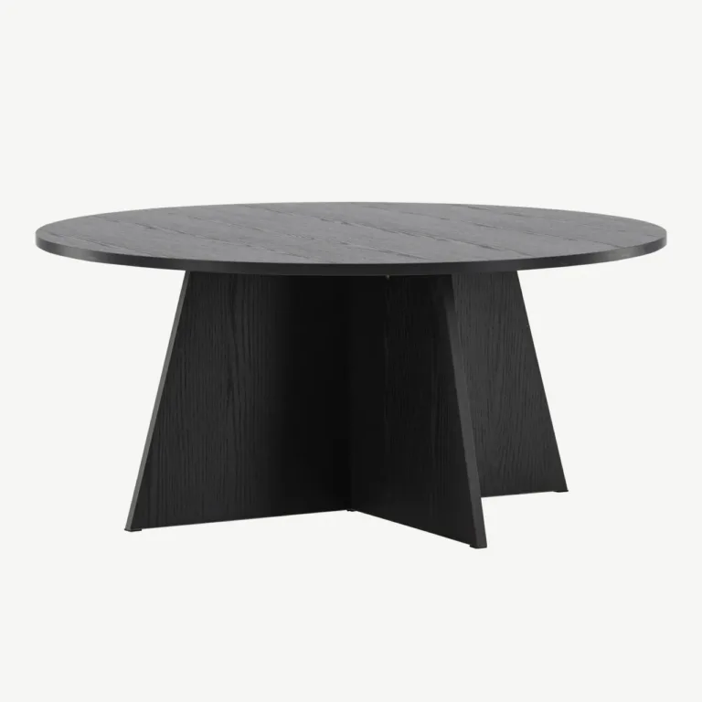 Must ümmargune diivanilaud Bootcut, Ø100 cm (MDF) - 61145-100