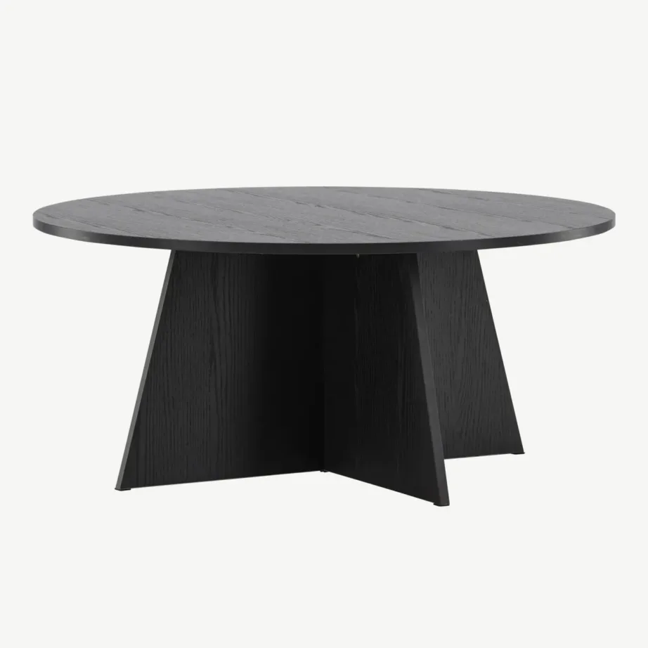 Must ümmargune diivanilaud Bootcut, Ø100 cm (MDF), 61145-100 – 6