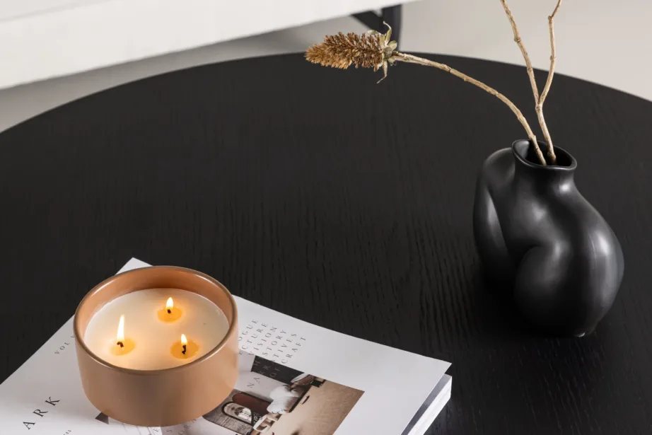 Must ümmargune diivanilaud Bootcut, Ø100 cm (MDF), 61145-100 – 10