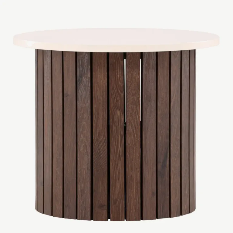 Beež ümmargune abilau Visingsö tumepruuni terasjalaga, ø52 cm - 61148-107