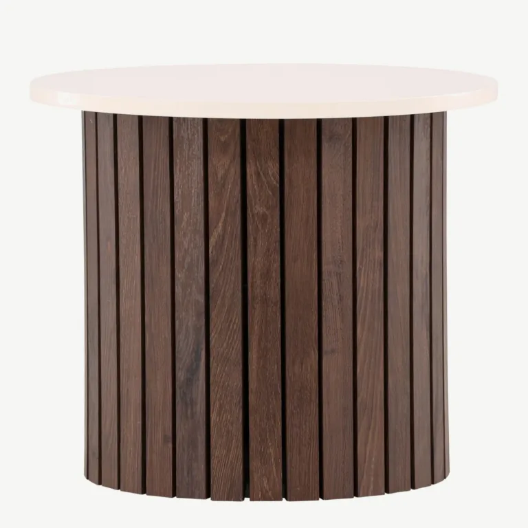 Beež ümmargune abilau Visingsö tumepruuni terasjalaga, ø52 cm - 61148-107