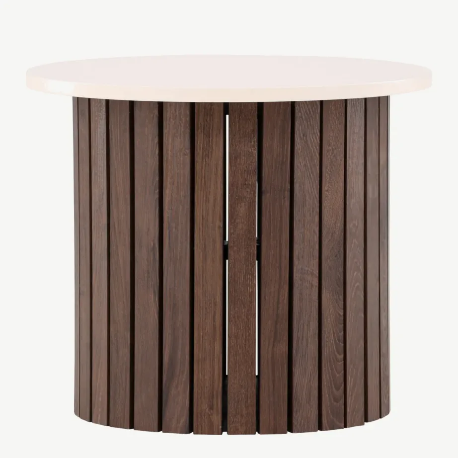 Beež ümmargune abilau Visingsö tumepruuni terasjalaga, ø52 cm, 61148-107 – 6