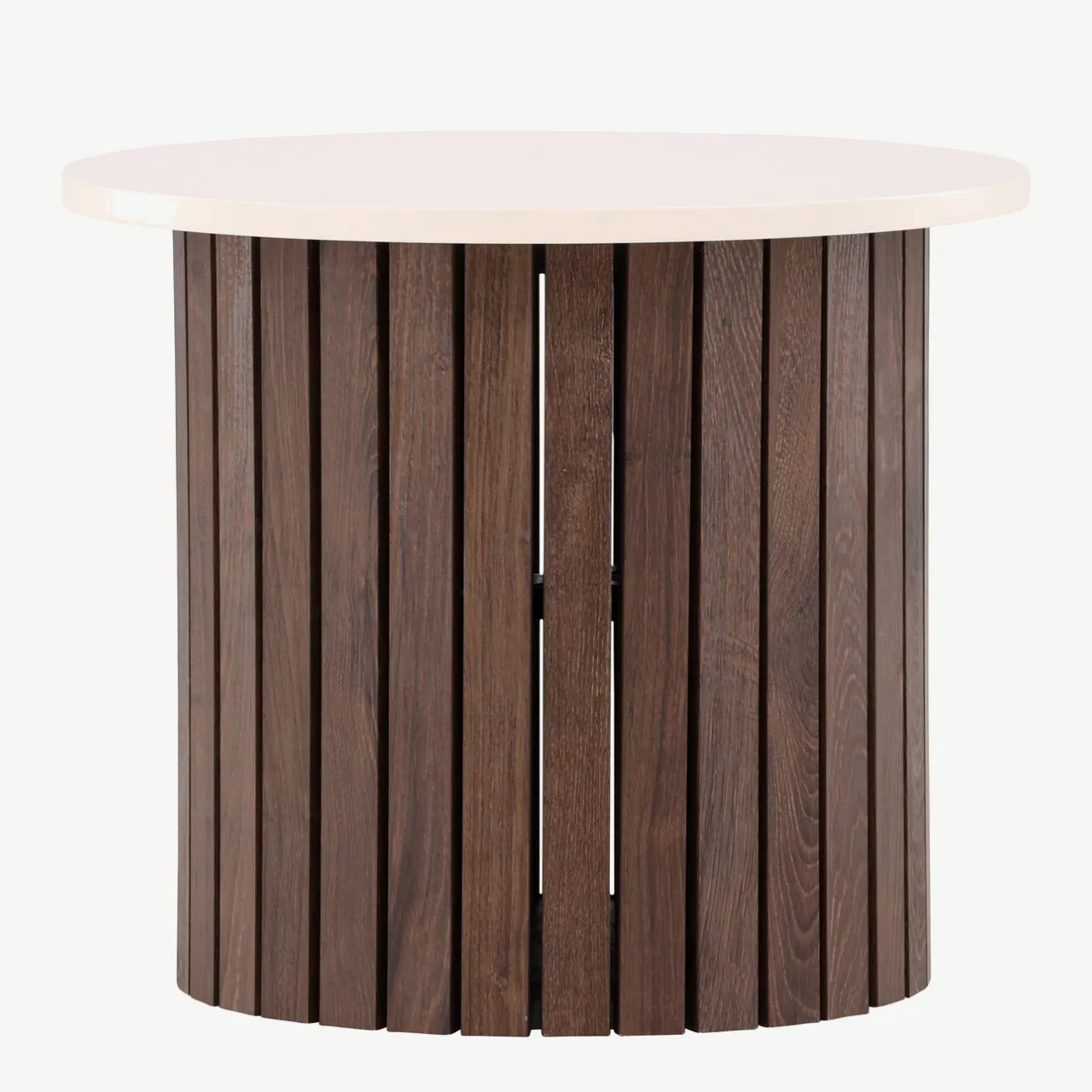 Beež ümmargune abilau Visingsö tumepruuni terasjalaga, ø52 cm - 61148-107