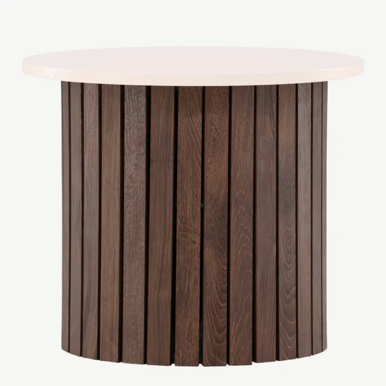 Beež ümmargune abilau Visingsö tumepruuni terasjalaga, ø52 cm - 61148-107