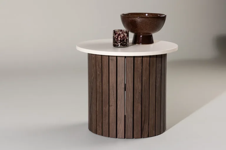 Beež ümmargune abilau Visingsö tumepruuni terasjalaga, ø52 cm - 61148-107