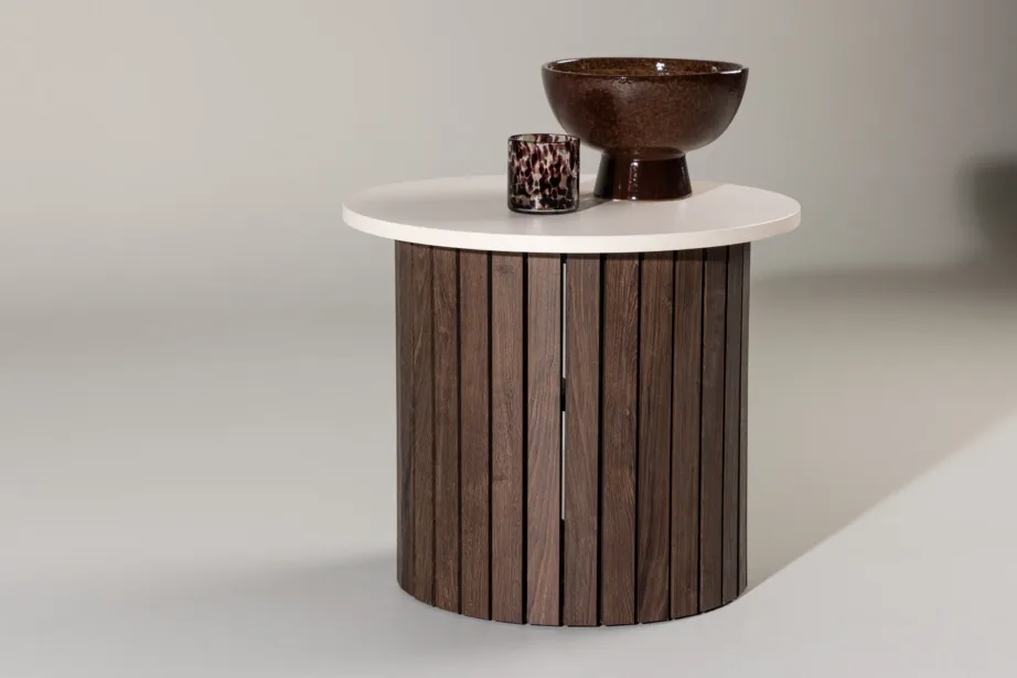 Beež ümmargune abilau Visingsö tumepruuni terasjalaga, ø52 cm, 61148-107 – 8