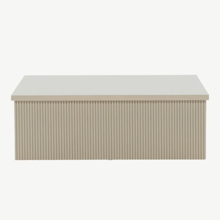 Beež MDF-ist diivanilaud Lenox, 90×90 cm, modernse soonelise viimistlusega - 61170-102