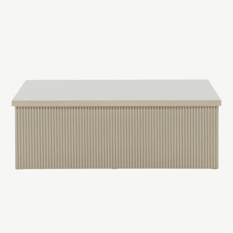 Beež MDF-ist diivanilaud Lenox, 90×90 cm, modernse soonelise viimistlusega - 61170-102