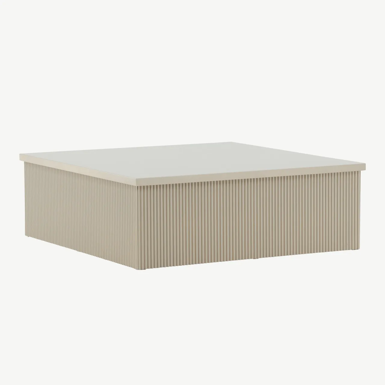 Beež MDF-ist diivanilaud Lenox, 90×90 cm, modernse soonelise viimistlusega - 61170-102