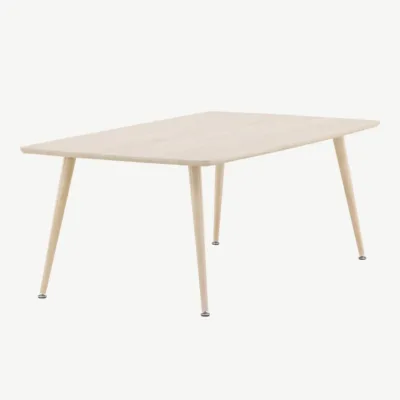 MDF-ist valge peitsiga diivanilaud Plaza terasjalgadega, 120x70 cm - 61175-130