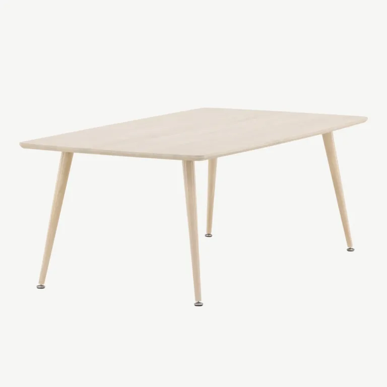 MDF-ist valge peitsiga diivanilaud Plaza terasjalgadega, 120x70 cm - 61175-130